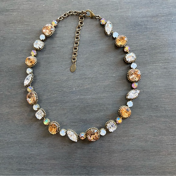 Vintage Signed Sorrelli Multi Shaped Crystal Choker Necklace - Picture 1 of 5